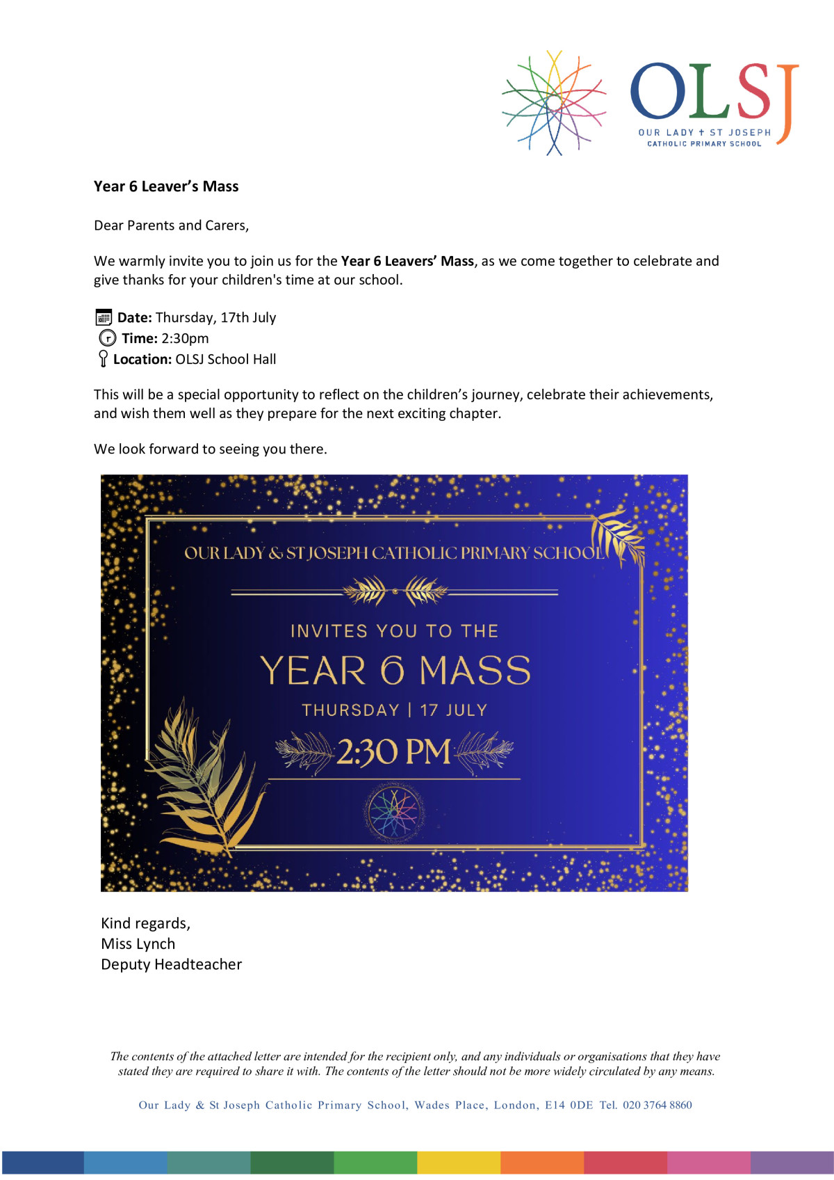 Year 6 Leaver’s Mass 2025 - Our Lady & St Joseph Catholic Primary School